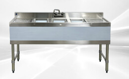 BS3T101410-13LR 60 inches 3 Compartment Bar Sink with Faucet
