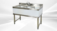 HN-BS3T101410 38 inches 3 Compartment Bar Sink with Faucet