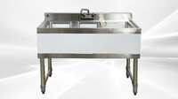 HN-BS3T101410 38 inches 3 Compartment Bar Sink with Faucet