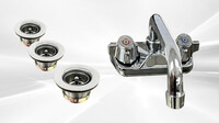 HN-BS3T101410 38 inches 3 Compartment Bar Sink with Faucet