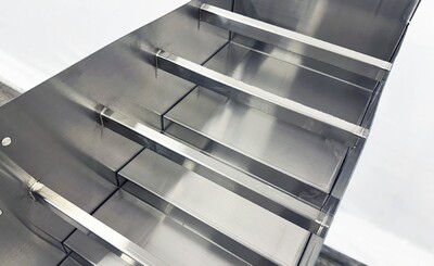 29x 12 ins SIX-Tiered SS Steel Liquor Display Rack NSF CS-D-12