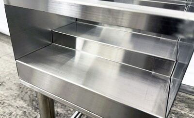 29x 12 ins SIX-Tiered SS Steel Liquor Display Rack NSF CS-D-12