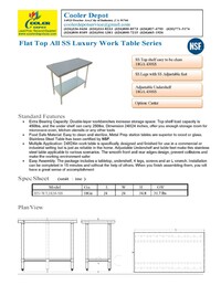 24W x 24D x34H All Stainless Steel Table NSF  HN-WT-2424-SB