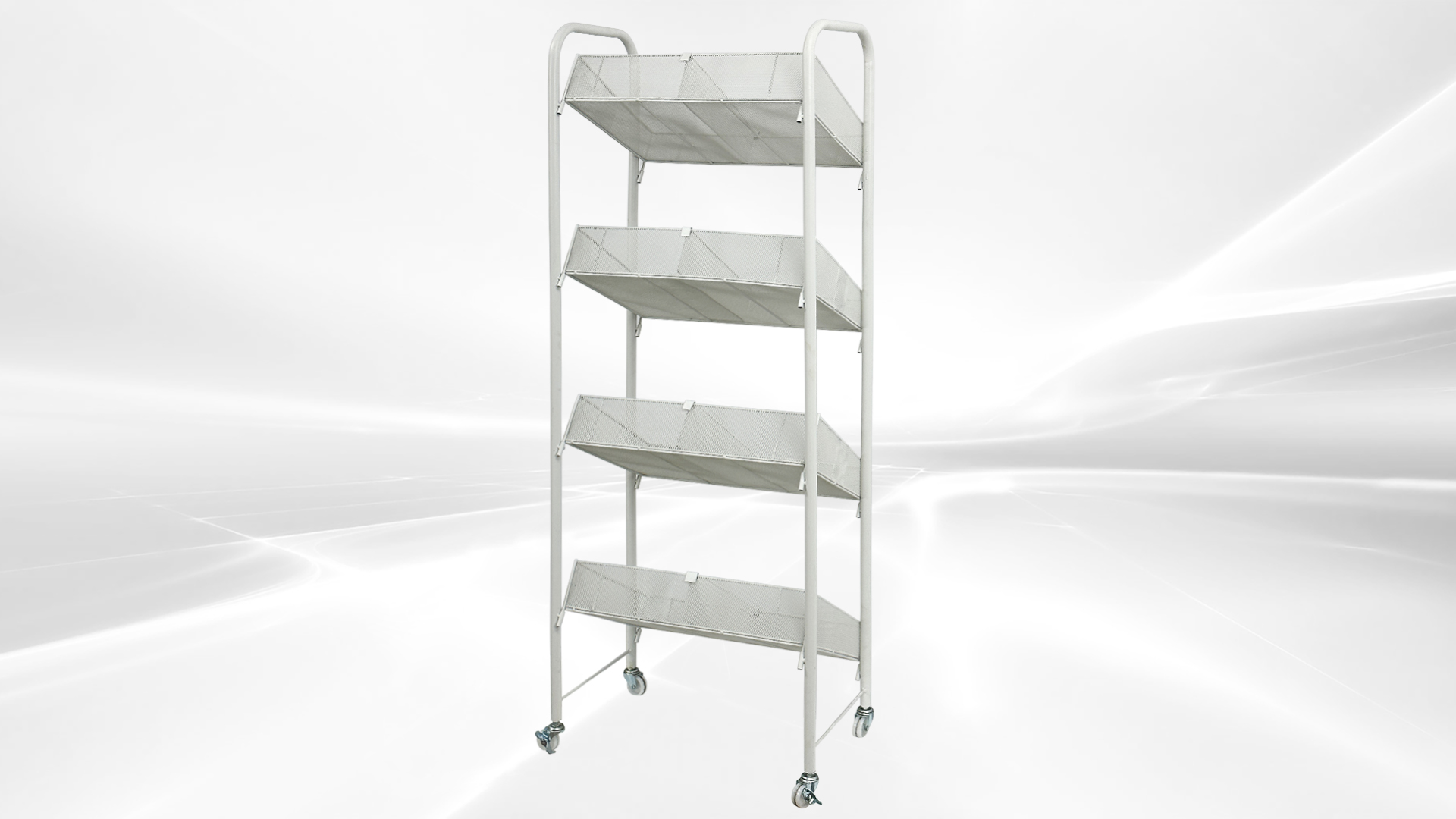 4 Tiers Retail Store Candy Display Rack Shelving Snack Storage Organizer  White
