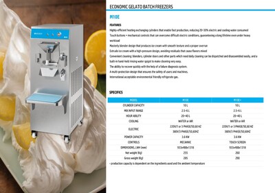 NSF Batch freezer 10L Gelato Machines M10E