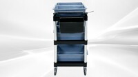 Restaurant Kitchen Utility Cart with 2 Side Trash Bin 6P2B