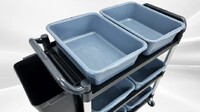 Restaurant Kitchen Utility Cart with 2 Side Trash Bin 6P2B