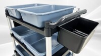 Restaurant Kitchen Utility Cart with 2 Side Trash Bin 6P2B