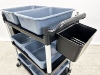 Restaurant Kitchen Utility Cart with 2 Side Trash Bin 6P2B