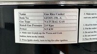 15L Rice Cooker Natural Gas GF20Y-15L-ANG