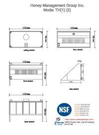 NSF Food Truck and Concession Trailer Only Hood 5 FT