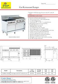 NSF 60 ins 4 Burner 36 ins Charbroiler RGR60-36CB