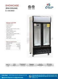NSF 36 in two glass door upright refrigerator CLG-400BF