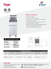 NSF 50 LBS Outdoor Food Truck Propane Deep fryer  HFRF-120B-LPG