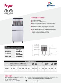 NSF 70 LBS Food Truck Propane Deep fryer  1 PSI HFRF-150B-LPG