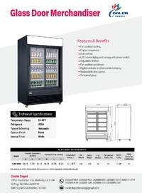 NSF 53 inches Two Slide Glass slide Door Refrigerator CDM-49RS