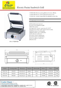 NSF Panini Sandwich Grill Grooved Plates Single PG811EA