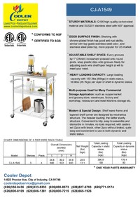 NSF 3 Tiers Wire Rack Table CJ-A1549