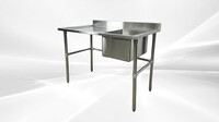 NSF 48 ins SS Work Table Kitchen Sink HN-C1T162012-28L