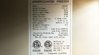 NSF Undercounter freezer 30 ins EUC30F