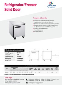 NSF Undercounter freezer 30 ins EUC30F