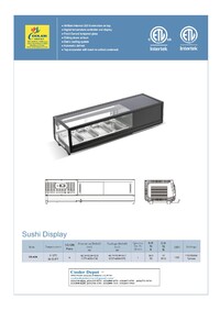 Black Refrigerated Display Case sushi refrigerator NSF CS-42A