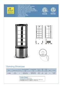 NSF Curved Glass Refrigerated Standing Showcase CL-400R-1