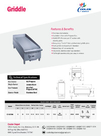 NSF 12 Manual griddle CD-CGM12