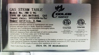 ETL Steam Table 5 Pan Gas Propane Warmer HN-5-NAT-GS