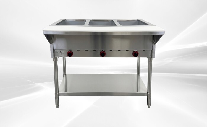 ETL Steam Table 3 Pan Gas Propane Warmer HN-3-NAT-GS