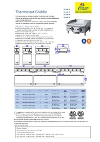 NSF 72 ins Thermostat Gas Heavy Duty Griddle TC-G72-TP