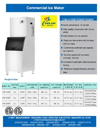 NSF 520 LBS Commercial ice maker machine CIM-2380F+Ice Bin