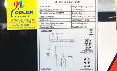 71 ins Refrigerated Display sushi Case refrigerator NSF CS-132A