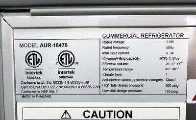 NSF 72 Ins Undercounter 3 Solid Doors Refrigerator AUR-18476
