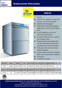 NSF Undercounter high temperature Dishwasher 220v 1or3 ph H50-S1