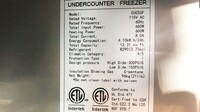 NSF 48 Ins Undercounter 2 Doors Freezer On Wheels CD-48UCF-2