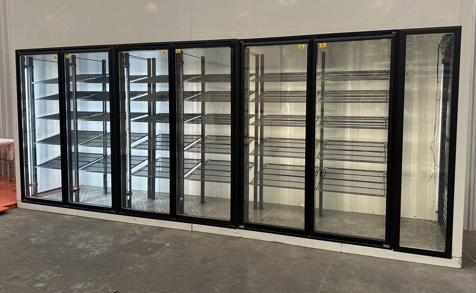NSF Walk-In Cooler Merchandiser 4 Door with frame