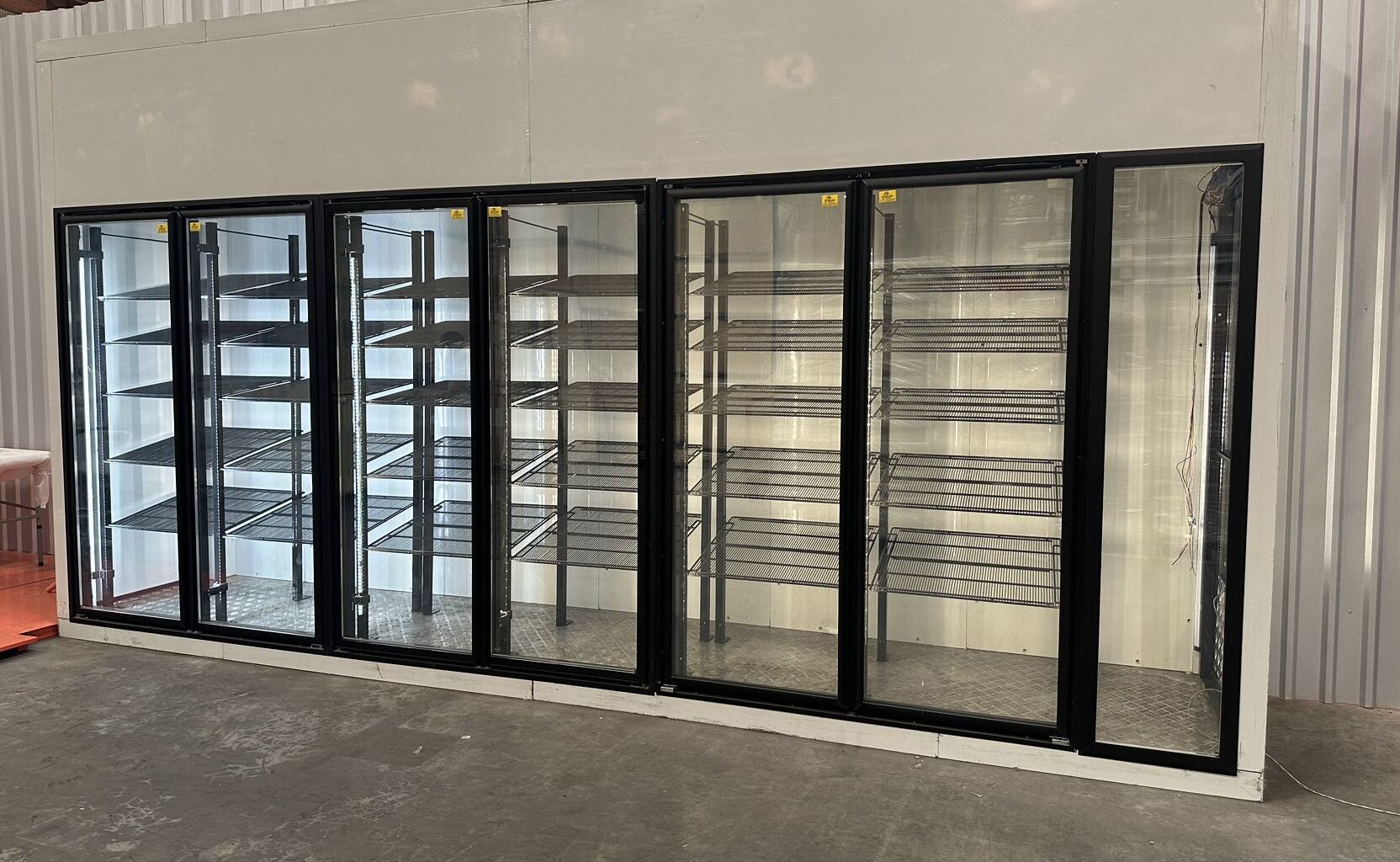 NSF Walk-In Freezer Merchandiser 5 Door with frame