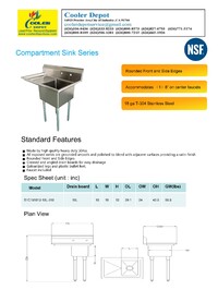 18 ins left one compartment sink NSF S1C181812-18L-318