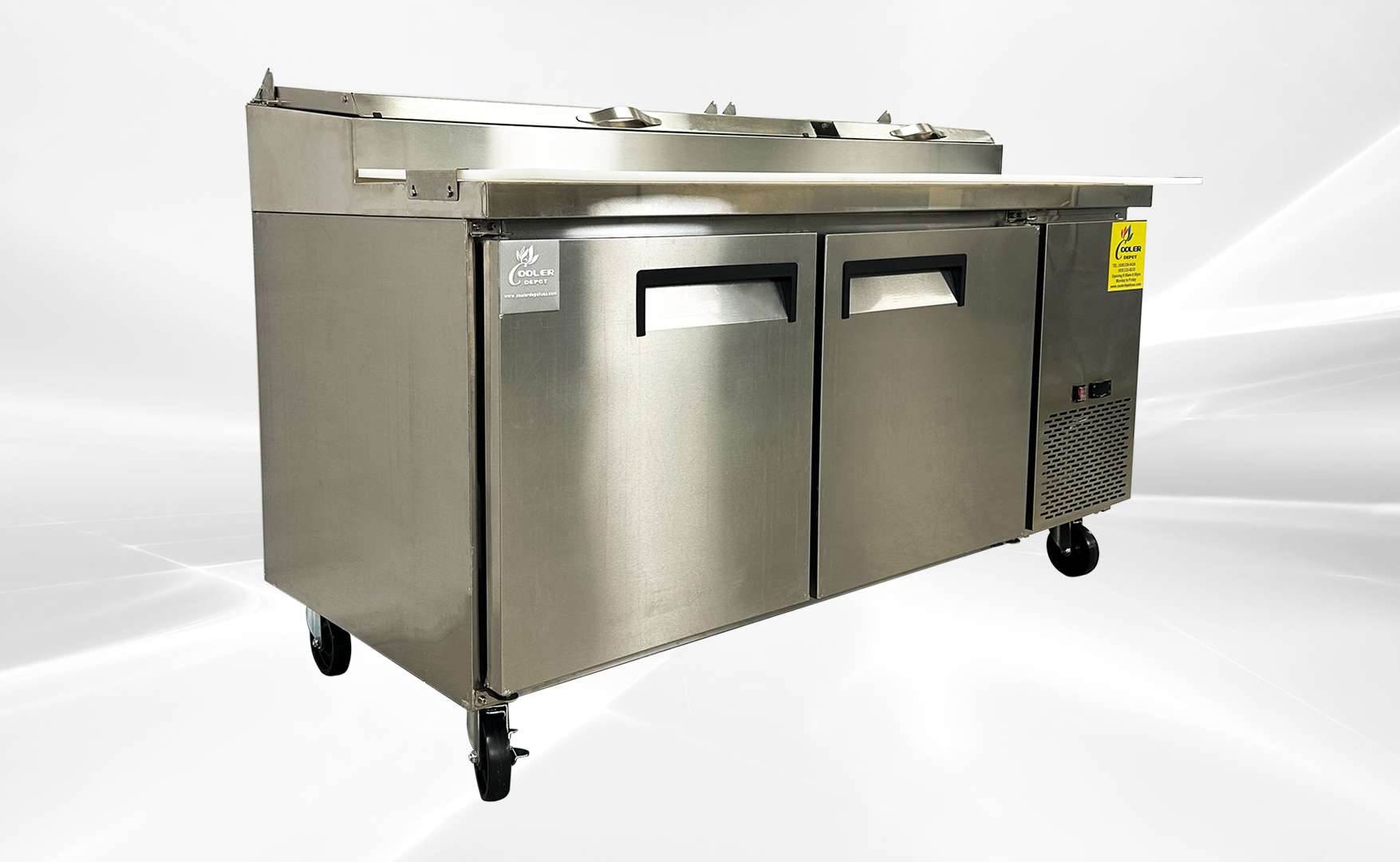 NSF Pizza Prep Table Stainless 2 Doors Refrigerator CD-71PP