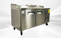 NSF Pizza Prep Table Stainless 2 Doors Refrigerator CD-71PP