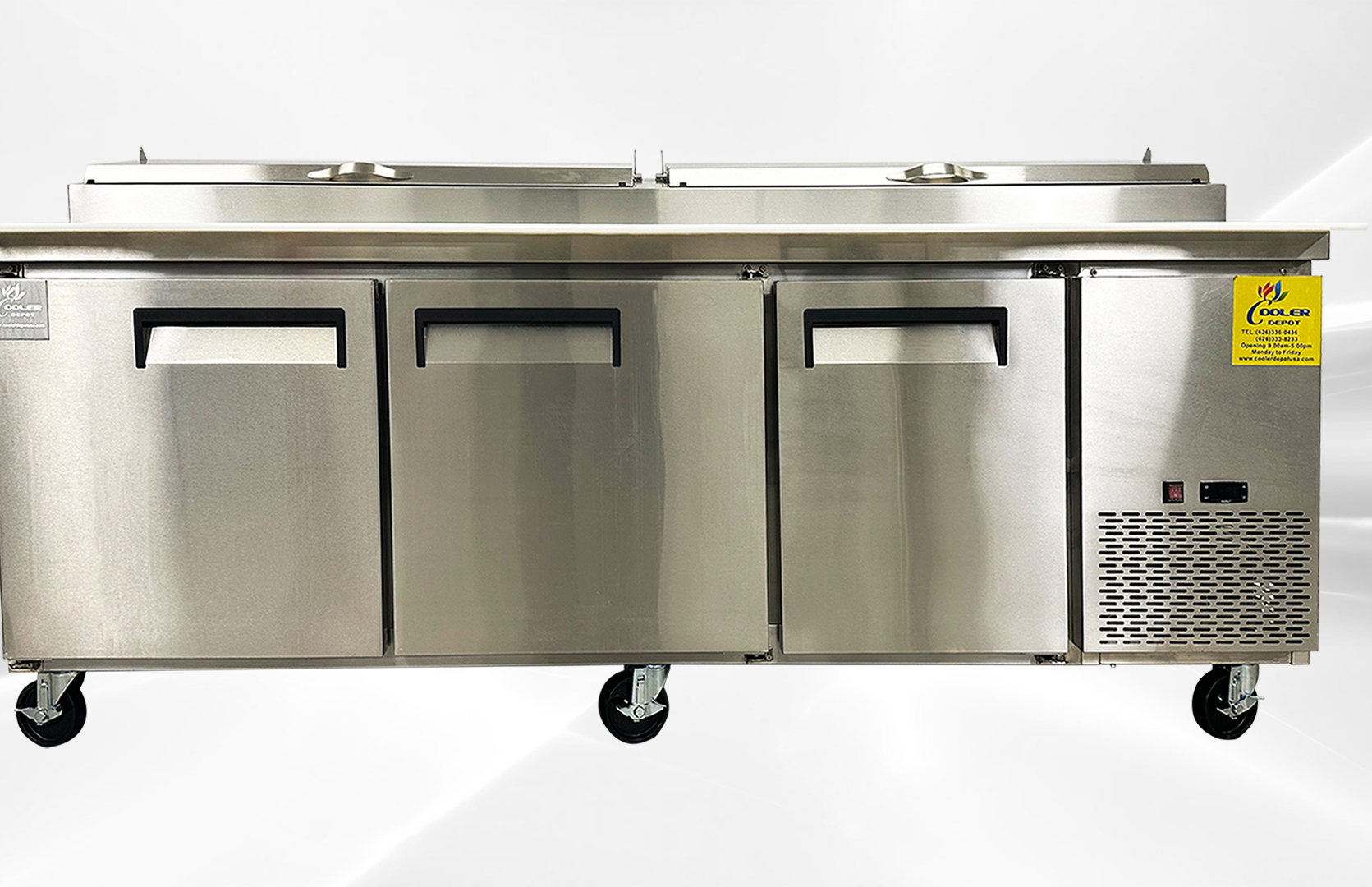 NSF Pizza Prep Table Stainless 3 Doors Refrigerator CD-91PP