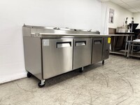 NSF Pizza Prep Table Stainless 3 Doors Refrigerator CD-91PP