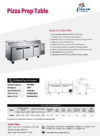 NSF Pizza Prep Table Stainless 3 Doors Refrigerator CD-91PP
