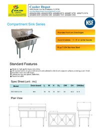 3 Compartment Bar Sink With Faucet NSF NH-C3T181812-318