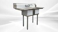 Two Compartment Bar Sink With Faucet NSF S2C141611-12LR-318