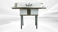 Two Compartment Bar Sink With Faucet NSF S2C141611-12LR-318