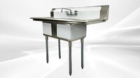 Two Compartment Bar Sink With Faucet NSF S2C141611-12LR-318