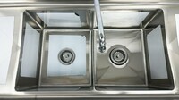 Two Compartment Bar Sink With Faucet NSF S2C141611-12LR-318