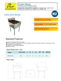 One Compartment Bar Sink With Faucet NSF 1BS-1818-318